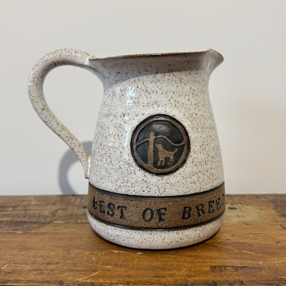 KEESHOND BEST OF BREED '94 Earthworks Pottery Handcrafted Stoneware Pitcher RARE